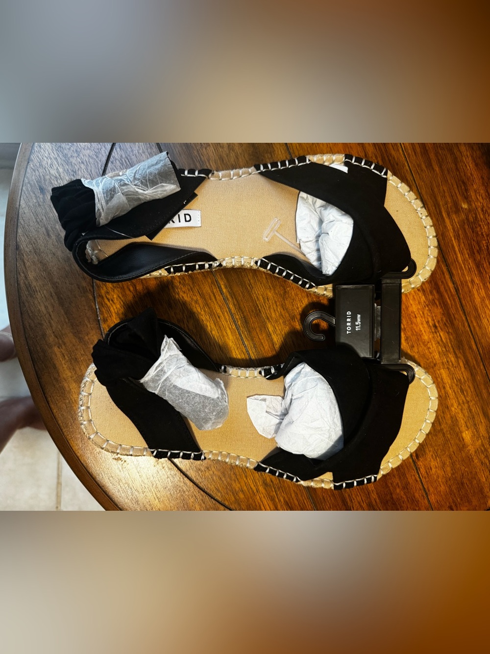 Torrid Black BNWT LaceUp The Ankle Espadrille Sandals Fit Like 12 WW BRAND NEW - Picture 8 of 16